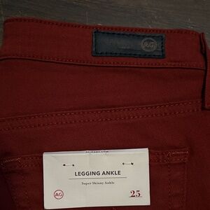 Ag Adriano Goldschmied womans Burgundy Skinny stretch Jeans